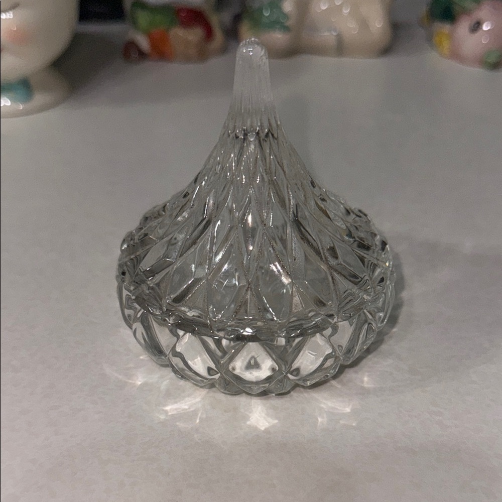 Godinger Crystal Famous 100th Anniversary Hersheys Kiss Crystal Candy Dish Vtg